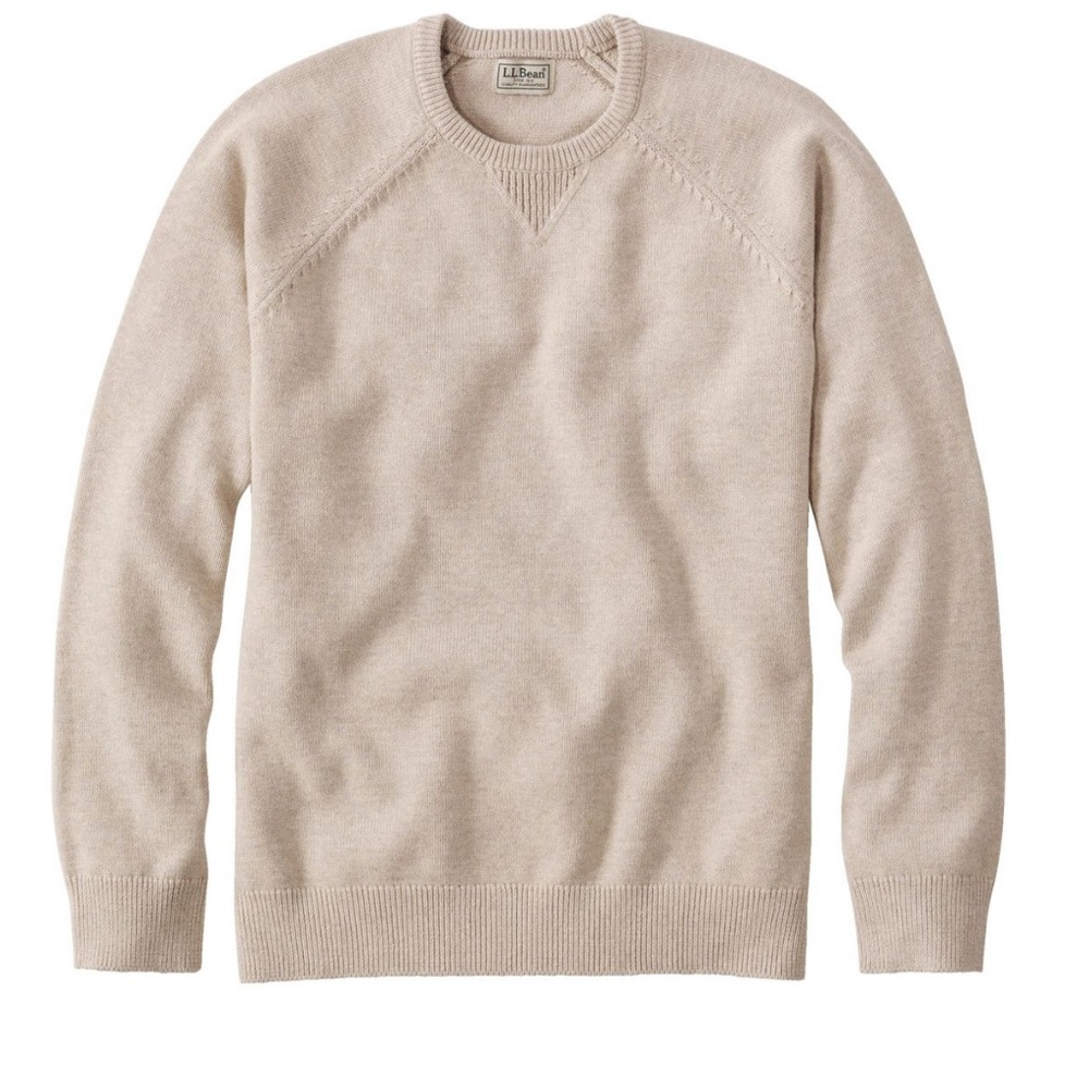 NEVER WORN LL Bean Men's Wicked Soft Cotton/Cashmere Sweater, Crewneck